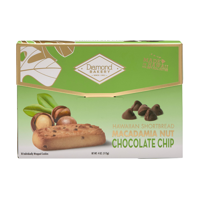 Hawaiian Macadamia Shortbread Cookies, Chocolate Chip