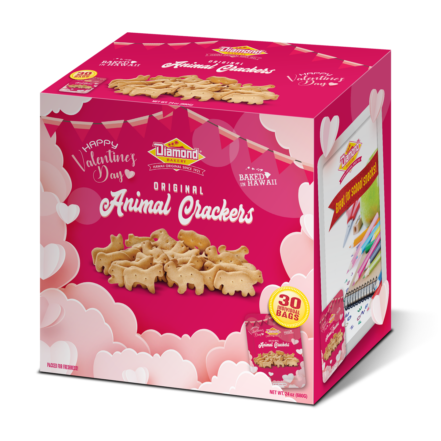 Valentines Hawaiian Jungle Animal Crackers, Original (Case Of 30)