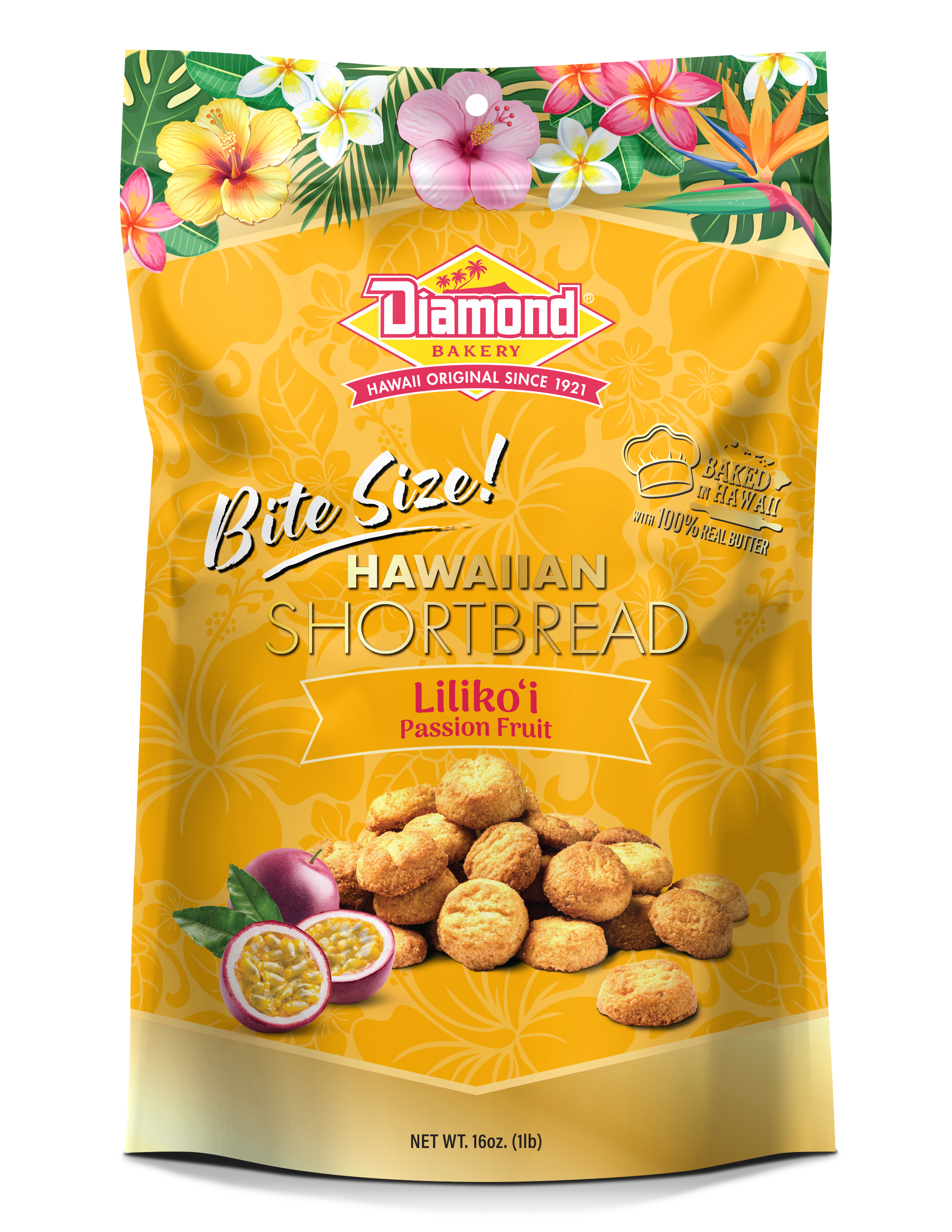 Lilikoi Shortbread Bites 16oz – Diamond Bakery Hawaii