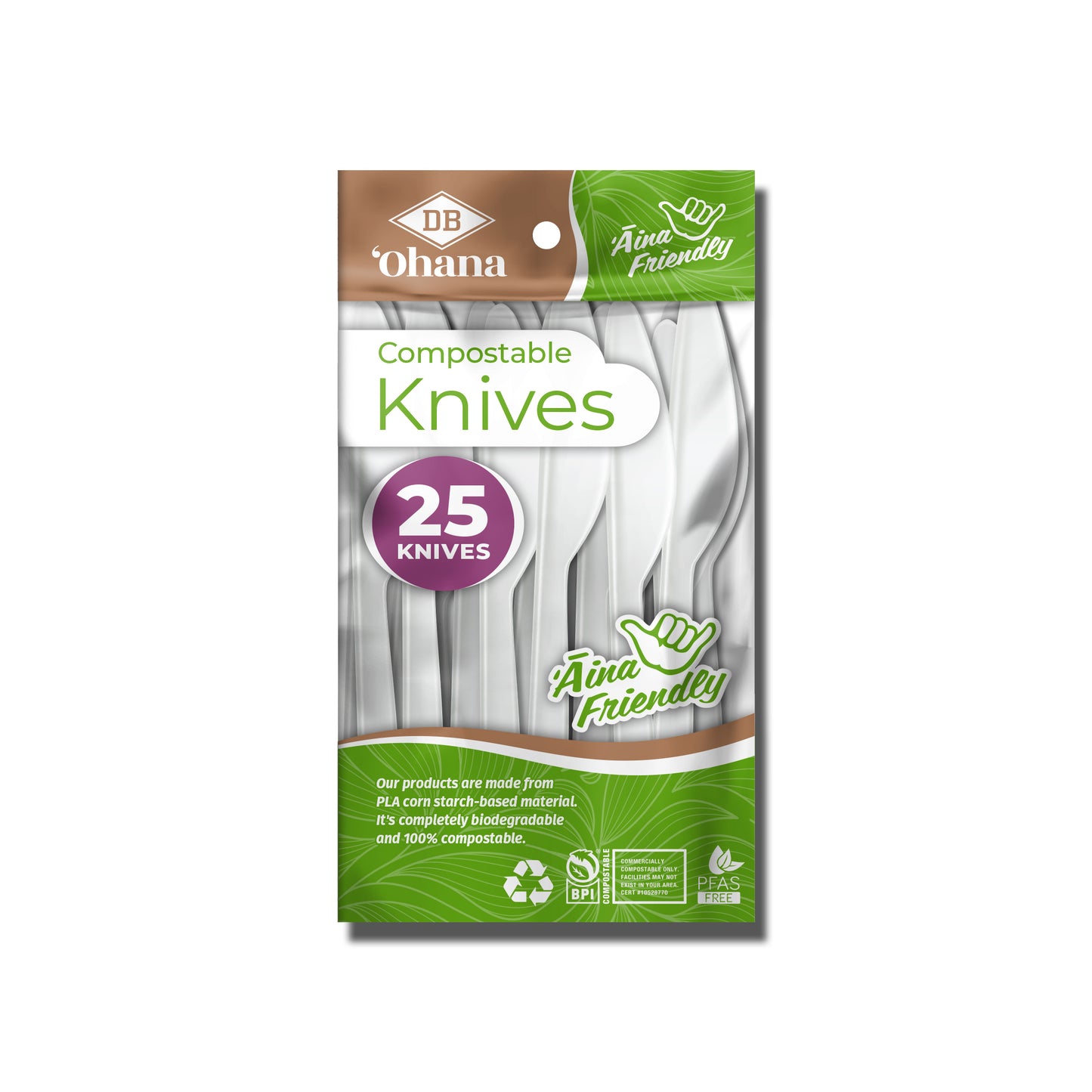 DB 'Ohana 6.5” CPLA Knife- 25ct (Available for Pickup Only)