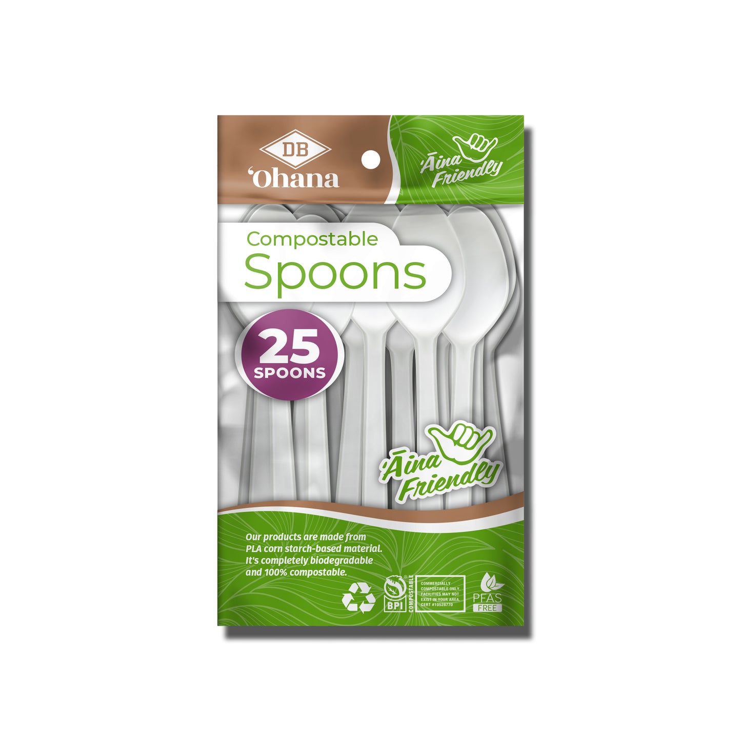 DB 'Ohana 6.5” CPLA Spoon- 25ct (Available for Pickup Only)