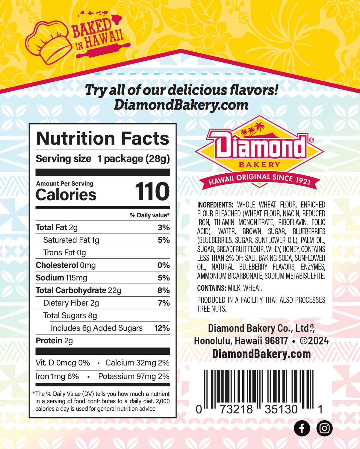 Diamond Bakery Ulu & Blueberry Animal Crackers (1oz /Case Of 100)