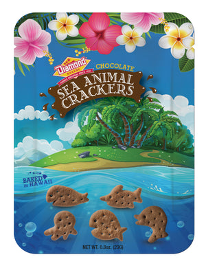 Hawaiian Sea Animal Crackers, Chocolate (0.8oz / Case of 100)