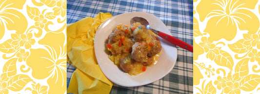BAKED HAM BALLS WITH PINEAPPLE SAUCE