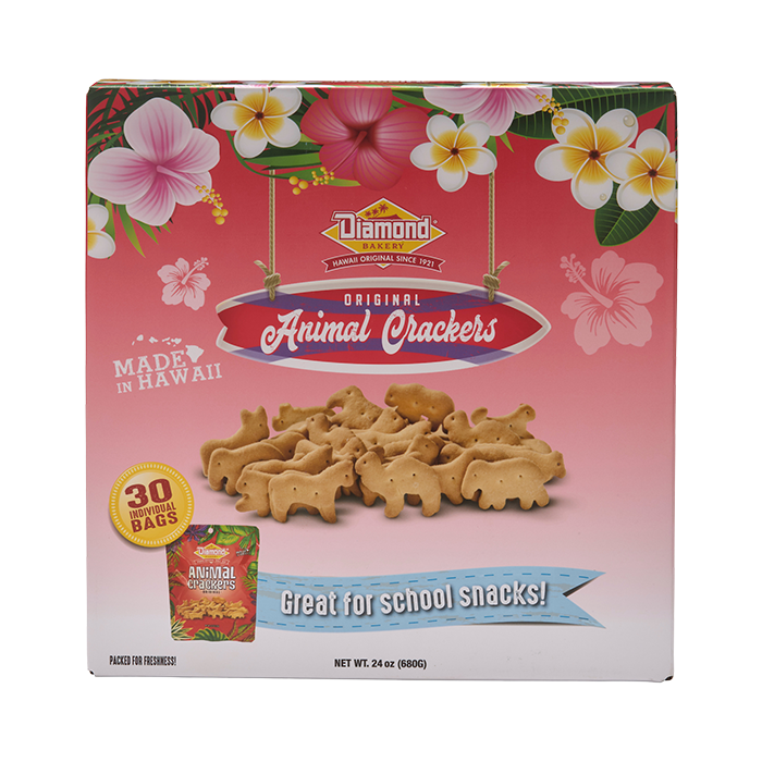 ハワイアンジャングルアニマルクラッカー、オリジナル（1袋22グラム、1ケース100袋入り）

