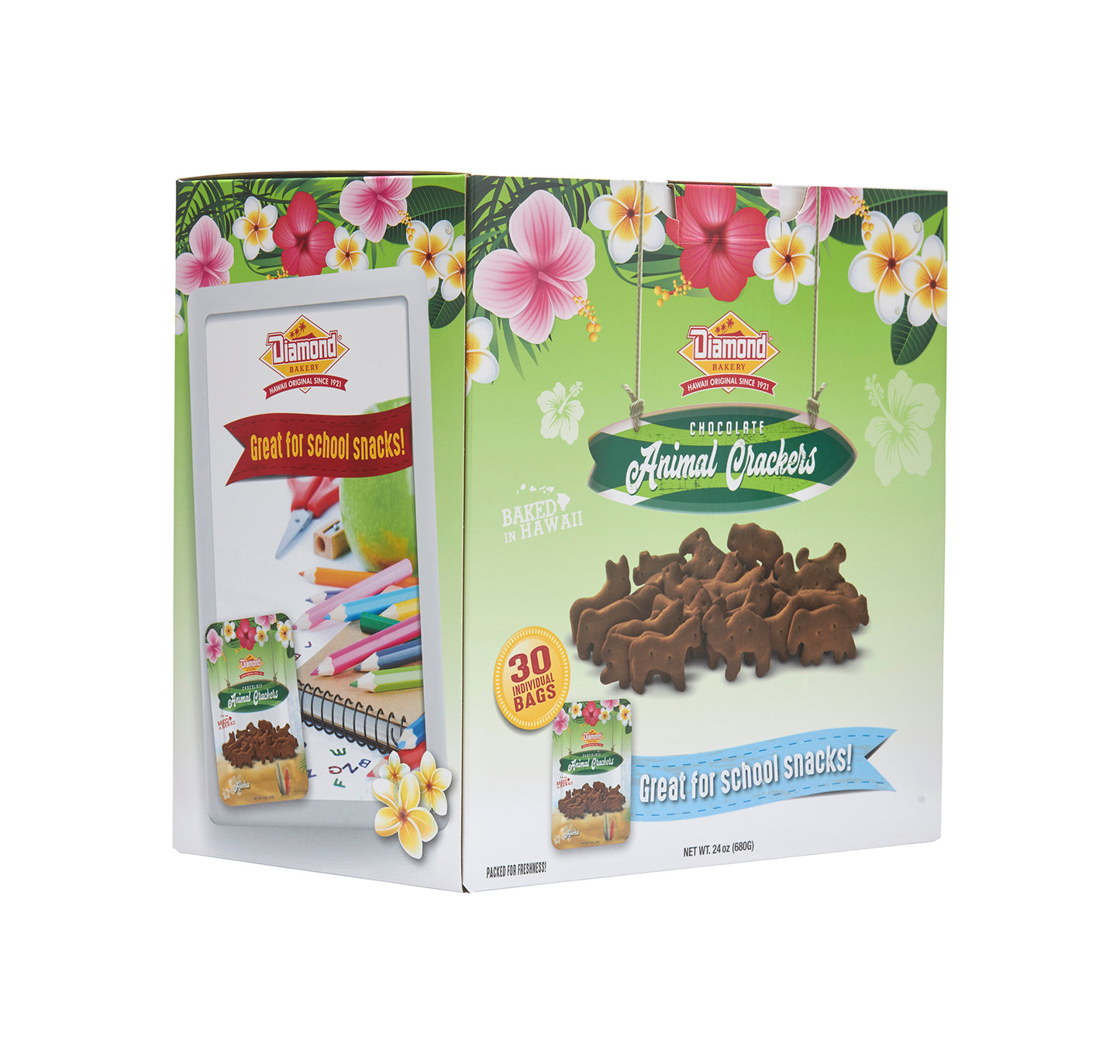 Hawaiian Jungle Animal Crackers, Chocolate (Case Of 30)