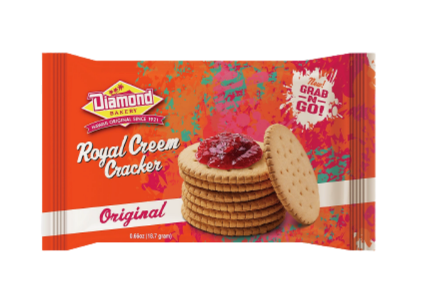 ハワイアンクラッカーグラブアンドゴーパック、オリジナルクリーム（1袋18.7グラム、1ケース24袋入り）