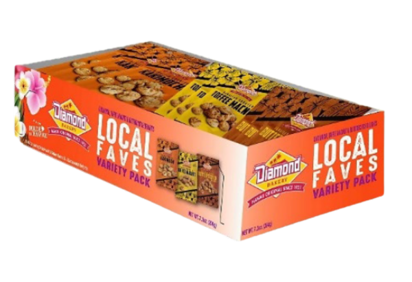Hawaiian Cookies Variety Pack, Local Faves (9/0.8oz of Kakimochi, Toffee Macnut, and Butterscotch)