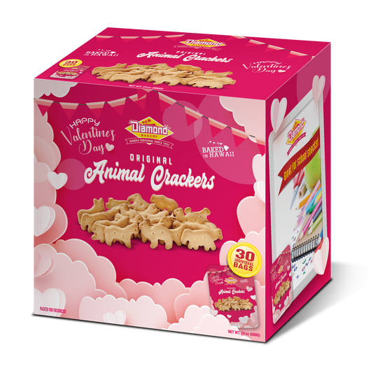 Valentines Hawaiian Jungle Animal Crackers, Original (Case Of 30)