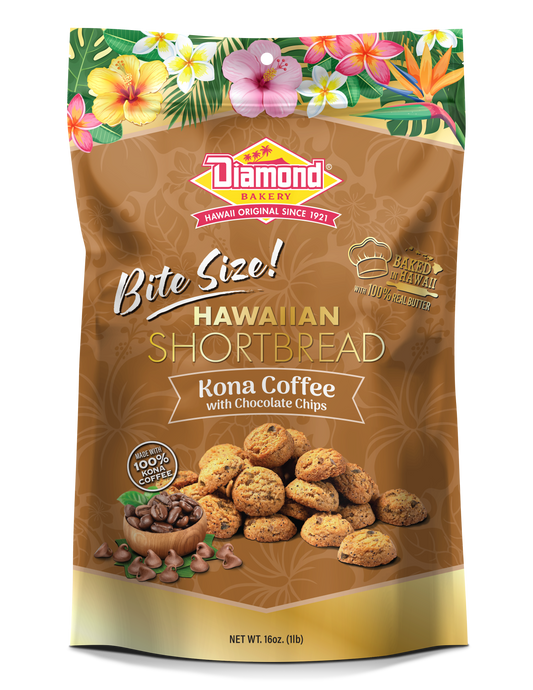 Kona Coffee w/ Chocolate Chip Shortbread Bites 16oz