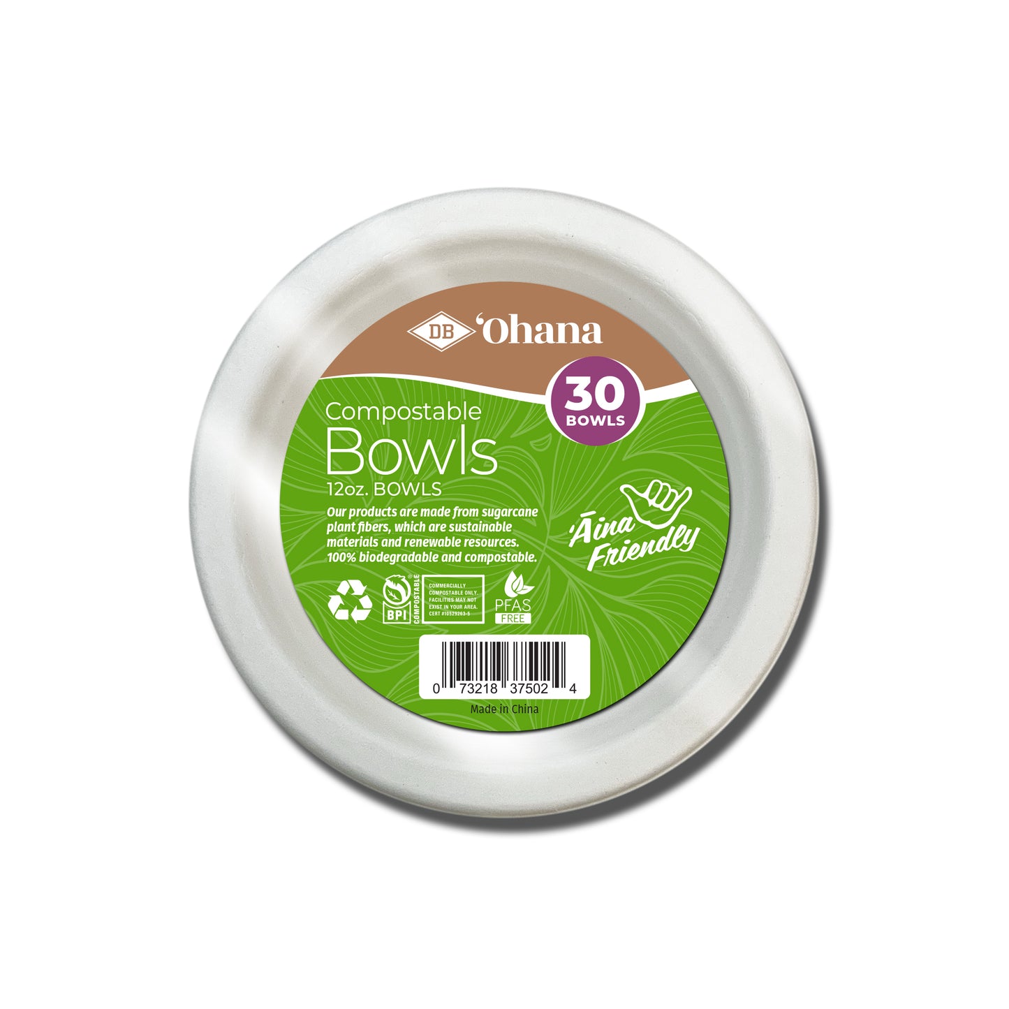 DB 'Ohana 12” Round Bowl- 30ct (Available for Pickup Only)