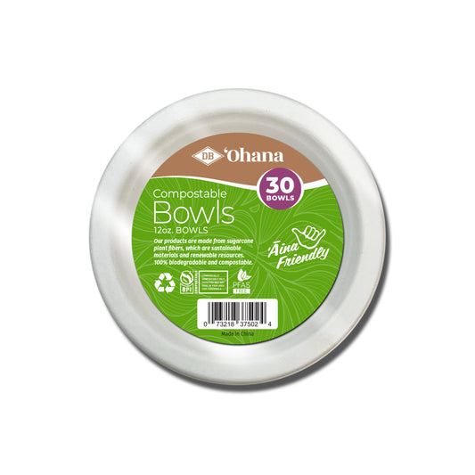 DB 'Ohana 12” Round Bowl- 30ct (Available for Pickup Only)
