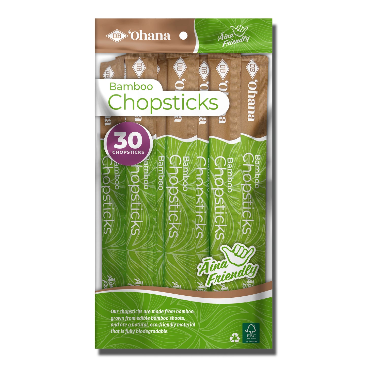 DB 'Ohana 9” Chopstick- 30ct (Available for Pickup Only)