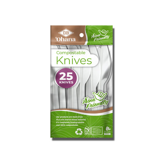 DB 'Ohana 6.5” CPLA Knife- 25ct (Available for Pickup Only)