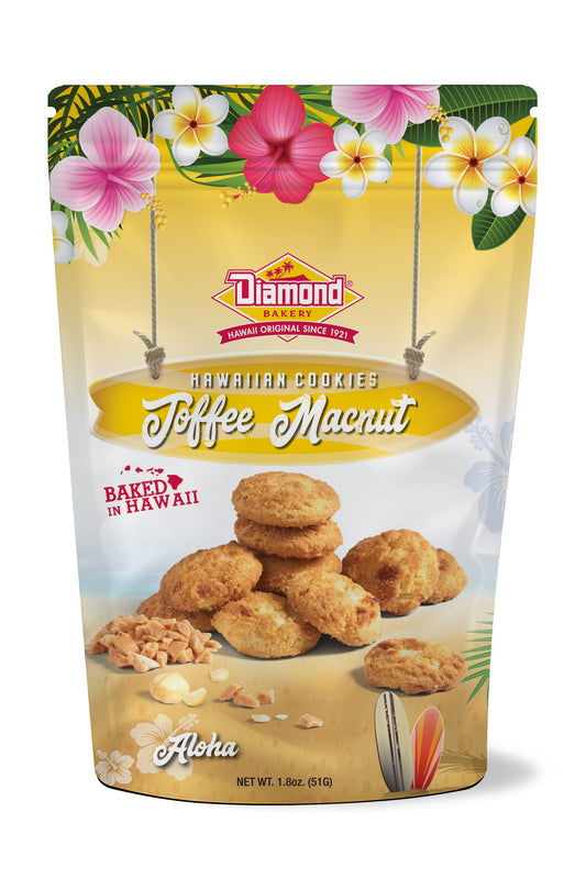 Hawaiian Cookies, Toffee Macnut Cookie Bag (1.8oz) CASE ONLY