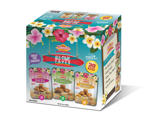 Hawaiian Cookies Variety Pack, All-Time Faves (30/0.8oz of Candy Bead, Dark Chocolate Chip and Cornflake!