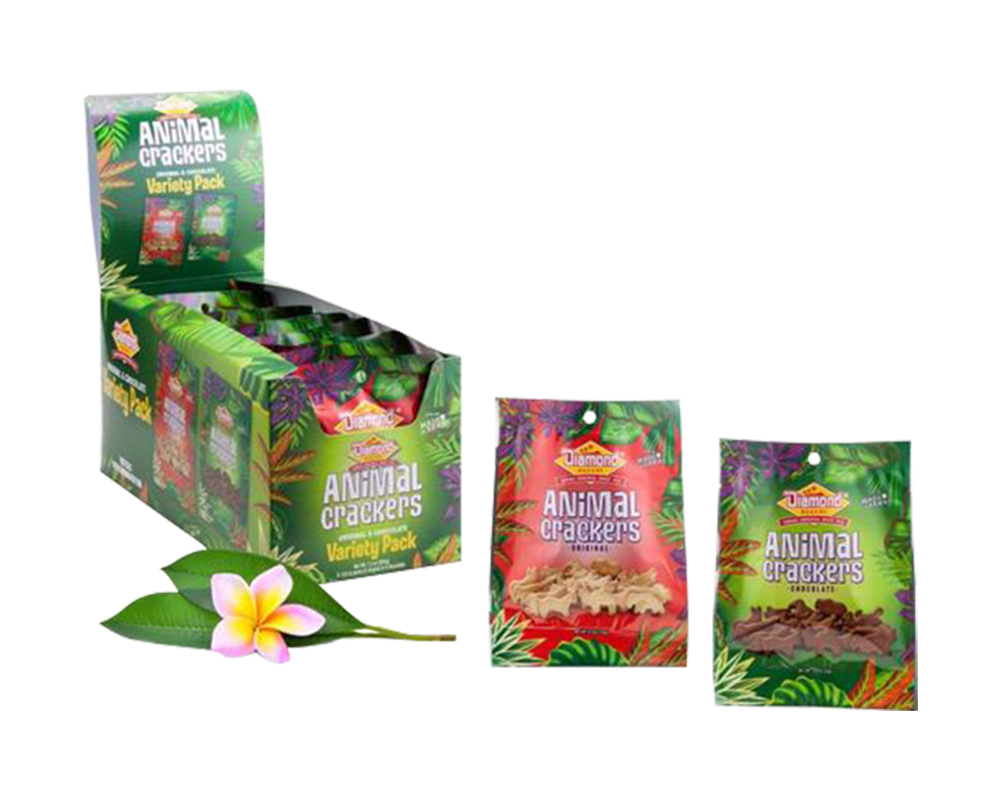 Hawaiian Jungle Animal Cracker Variety Pack 9/0.8oz bags (5 Original, 4 Chocolate Animal)