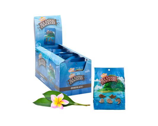 Hawaiian Sea Animal Crackers, Chocolate (0.8oz / Case of 9)
